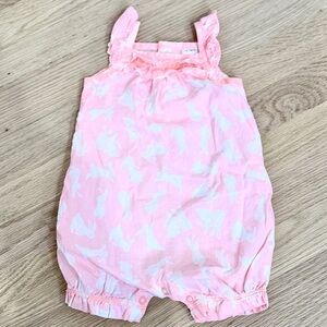Carter’s Pink Romper w/ Bunny Print, Perfect for Easter and Spring, 6 months